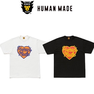 เสื้อยืดแขนสั้น ผ้าฝ้าย พิมพ์ลายตัวอักษร HUMAN MADE สีแดง สําหรับคู่รัก