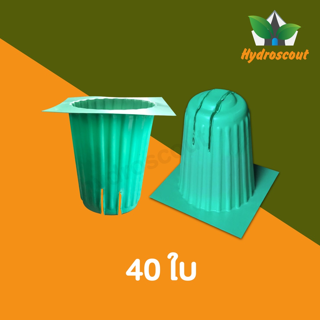 ถ้วยปลูกผักไฮโดรโปนิกส์สีเขียว ถ้วยปลูกเขียว 40 ใบ