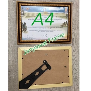 กรอบรูปใส่ใบประกาศ ตกแต่งบ้าน ขนาด A4 (21*29.7 ซม ) , 6x8 นิ้ว, 8x10 นิ้ว, 8x12 นิ้ว,10x12 นิ้ว+กระจก+ขาตั้ง+หูแวนผนัง