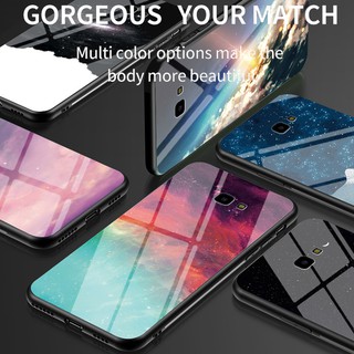 Samsung J4 J6 J7 Pro Plus 2018 J4+ J6+ J7+ Prime J4 Core Case Starry Sky Painting Glass Casing ปลอก เคสโทรศัพท์