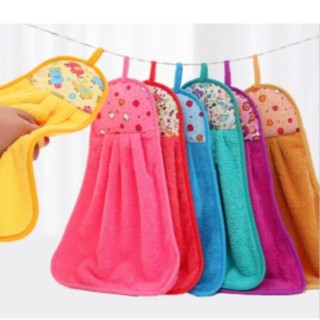 ผ้าเช็ดมือ ผ้าเช็ดมือแบบแขวน สีพื้น ขนาด18*12นิ้ว พร้อมส่ง WN-04