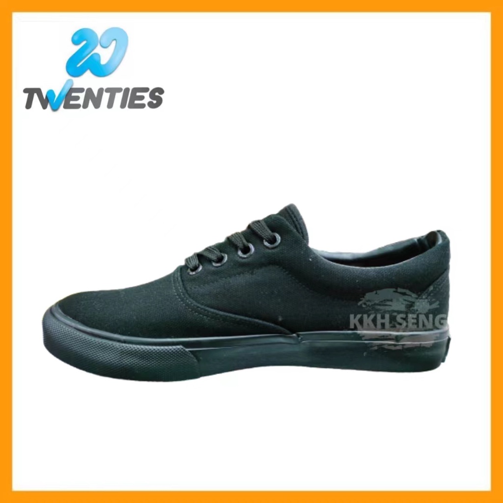Twenties S209BK Canvas Black School Shoe Kasut Hitam Sekolah Twenties
