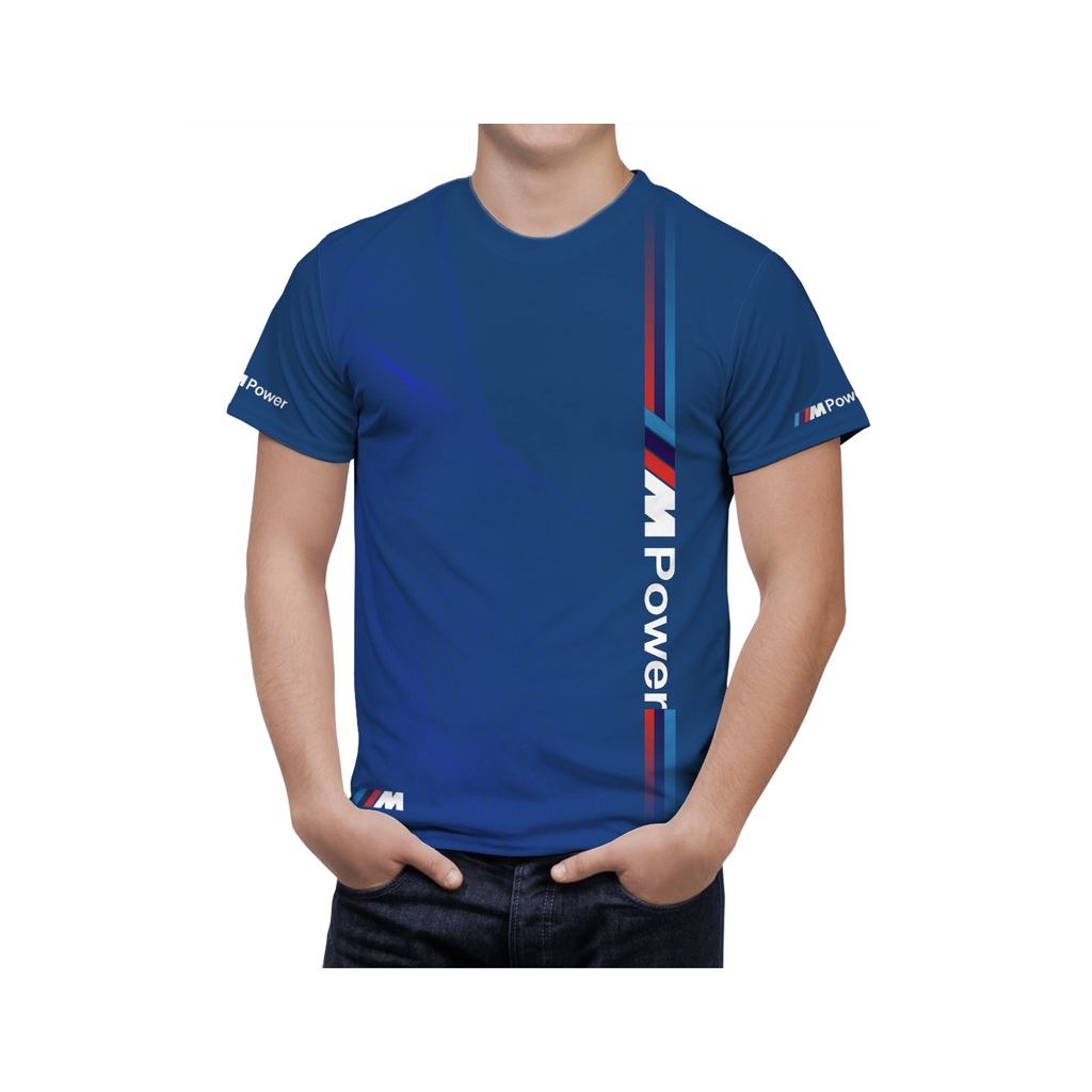 BMW M Power M3 Blue Short Sleeve Cool T Shirt Auto Car Graphics Tee