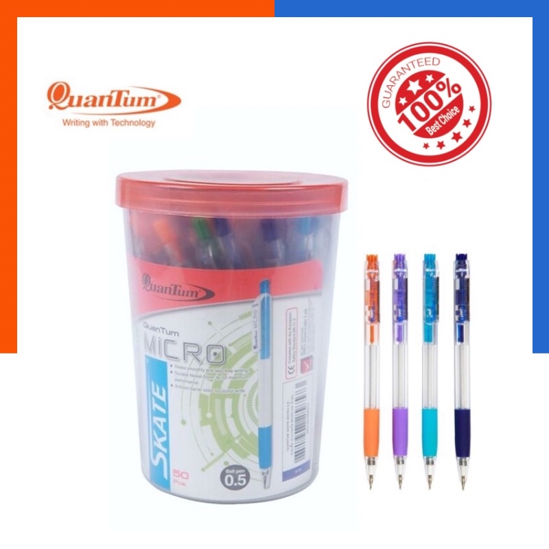 ปากกาลูกลื่น ไมโคร รุ่นยอดฮิต หายาก หมึกน้ำเงิน MICRO 0.5mm Quantum สีน้ำเงิน แพค 12/50ด้าม ควอนตั้ม พร้อมส่ง US.Station