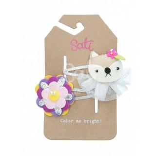 SATI - กิ๊บหนีบผม  A. SQUIRREL WITH FLOWER FCA062