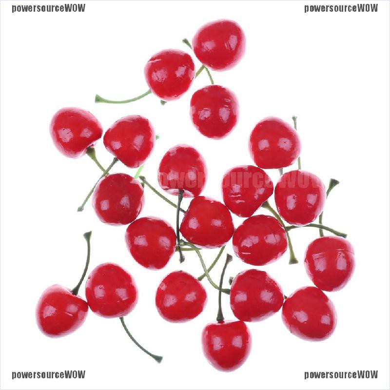 Home Décor 10PCS Fake Little Red Fruit Model Artificial Cherries