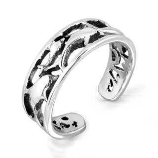 MachuSilver แหวนนิ้วเท้าเงินแท้ 925 Sterling Silver ลายปลาโลมา พร้อมถุงกำมะหยี่