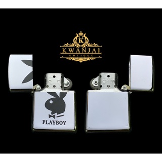 32 ไฟแช๊คแบบเติมน้ำมัน ทรงZippo สีเงินลายPlay Boy