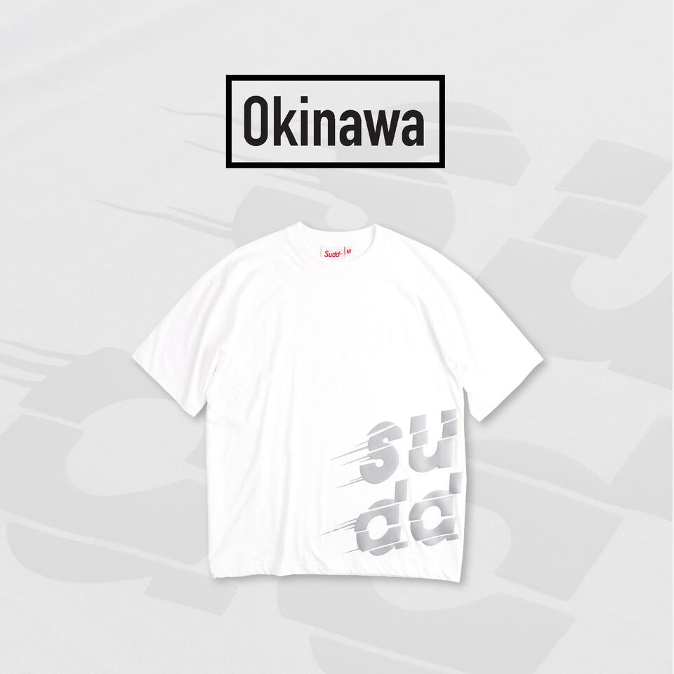 sudd เสื้อคอกลมoversize ชาย  รุ่น okinawa สีขาว