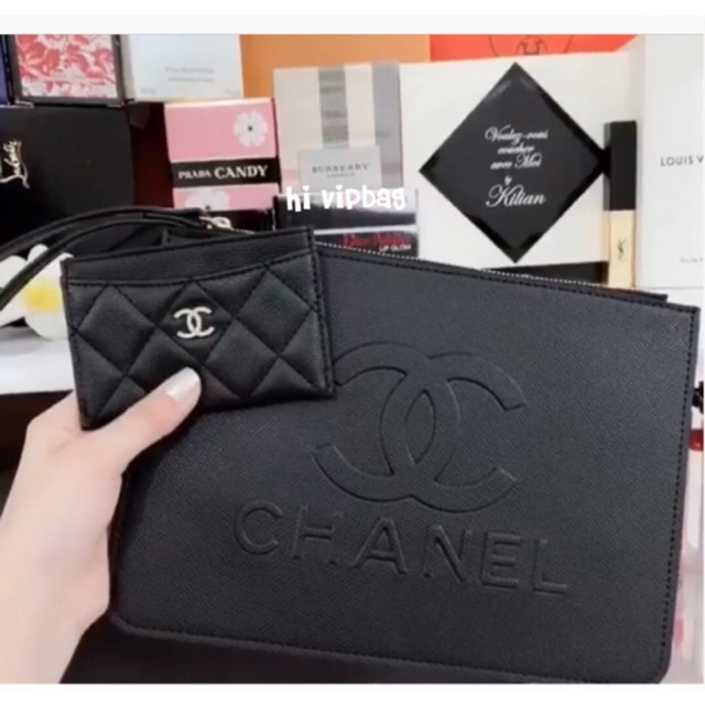 กระเป๋าถือครัส Chanel flux caviar clutch👜Vip gift bag💯👜พรีเมียมกิ๊พ💯