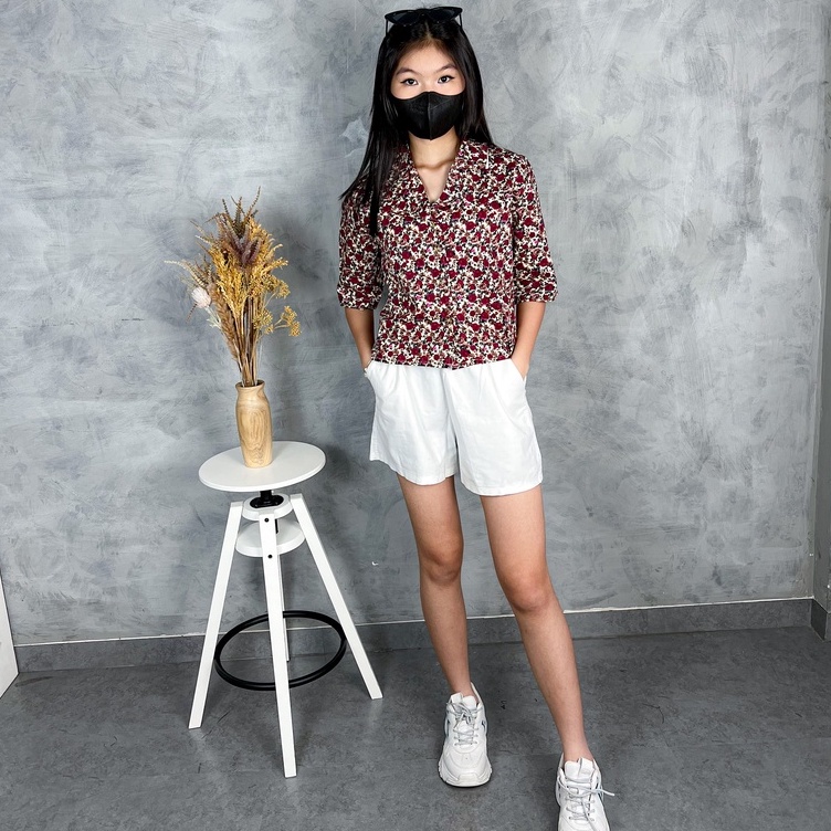 KEMEJA BUY ONE GET ONE BUY1GET1 เสื้อเชิ้ตผู้หญิง / เสื้อครอป / เสื้อเชิ้ตลายดอกไม้ผู้หญิง