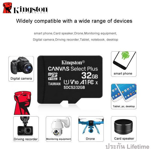 Kingston Micro SD Card 163264128 GB (SDCS2) Canvas Select Plus Class10