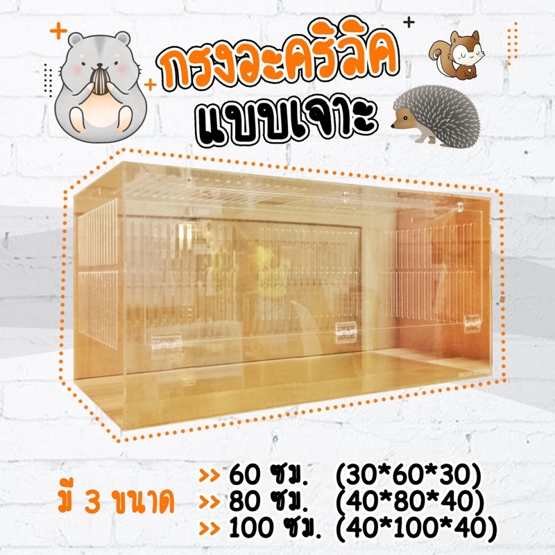 กรงอะคริลิค 60/80/100 ซม. กรงแฮมสเตอร์ กรงเม่นแคระ (กรงเปล่า)