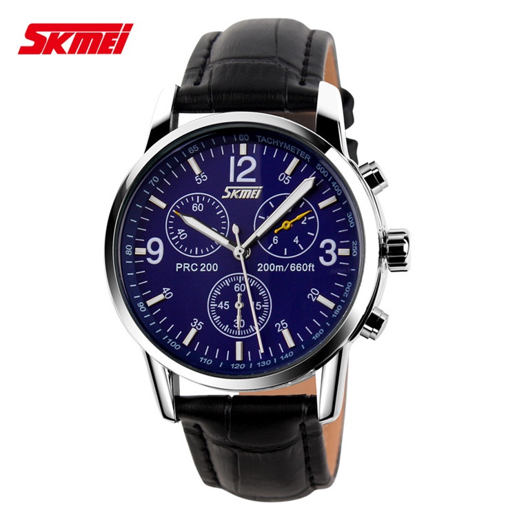 SKMEI ร้านค้าอย่างเป็นทางการ แท้ 100% นาฬิกาสำหรับผู้ชายนาฬิกาควอทซ์อะนาล็อก Bussness นาฬิกาสแตนเลส