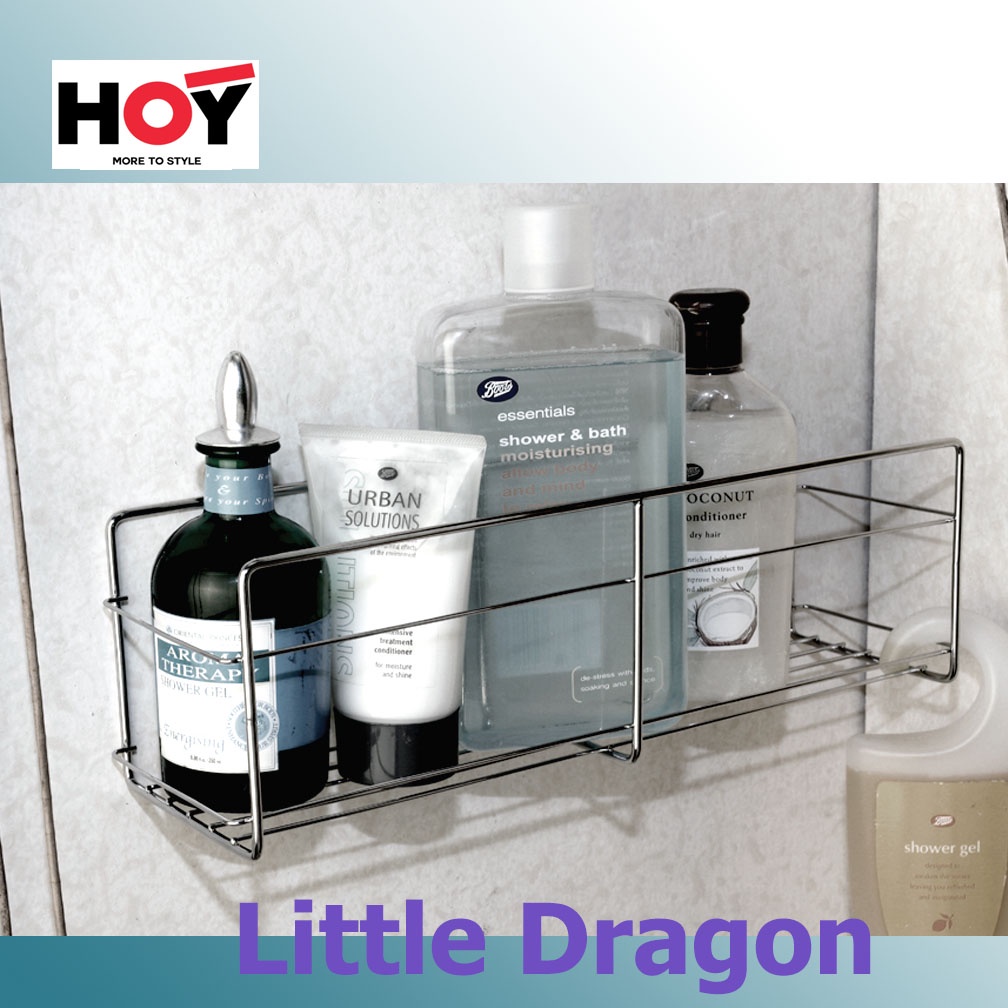 Hoy ตะแกรงชั้นวางของทรงสี่เหลี่ยม สเตนเลสชุบเงา พร้อมชุดติดตั้งกับผนัง รุ่นH109B