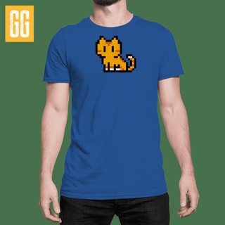 เสื้อยืดผ้าฝ้ายพิมพ์ลายแฟชั่น GG Clothing Cat Pixel Graphic Gaming Tshirt Cotton Tee printed Shirt T-Shirt tee graphic t