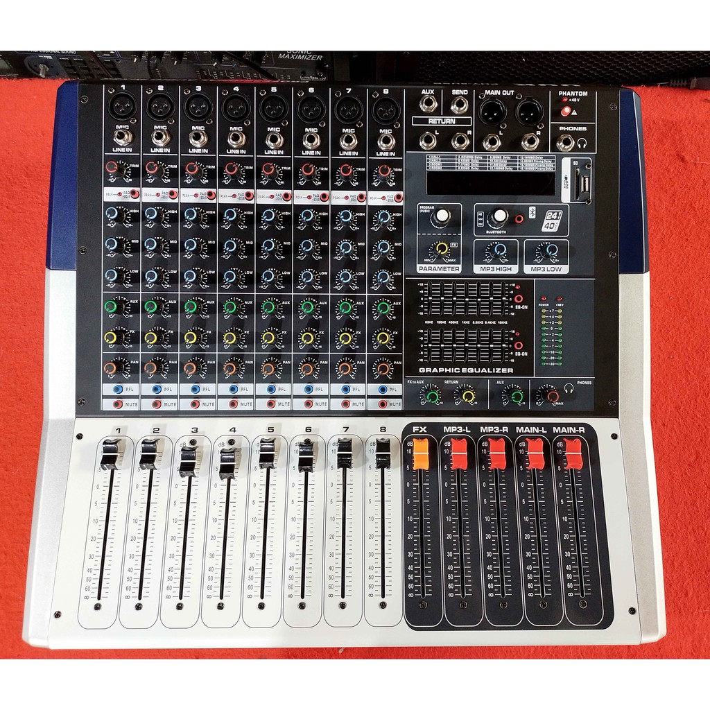 เพาว์เวอร์มิกซ์8CH1300วัตต์รุ่นUUKPHY-8USBมีบลูทูธ(650+650w)Powermix รุ่นนี้เสียงดี