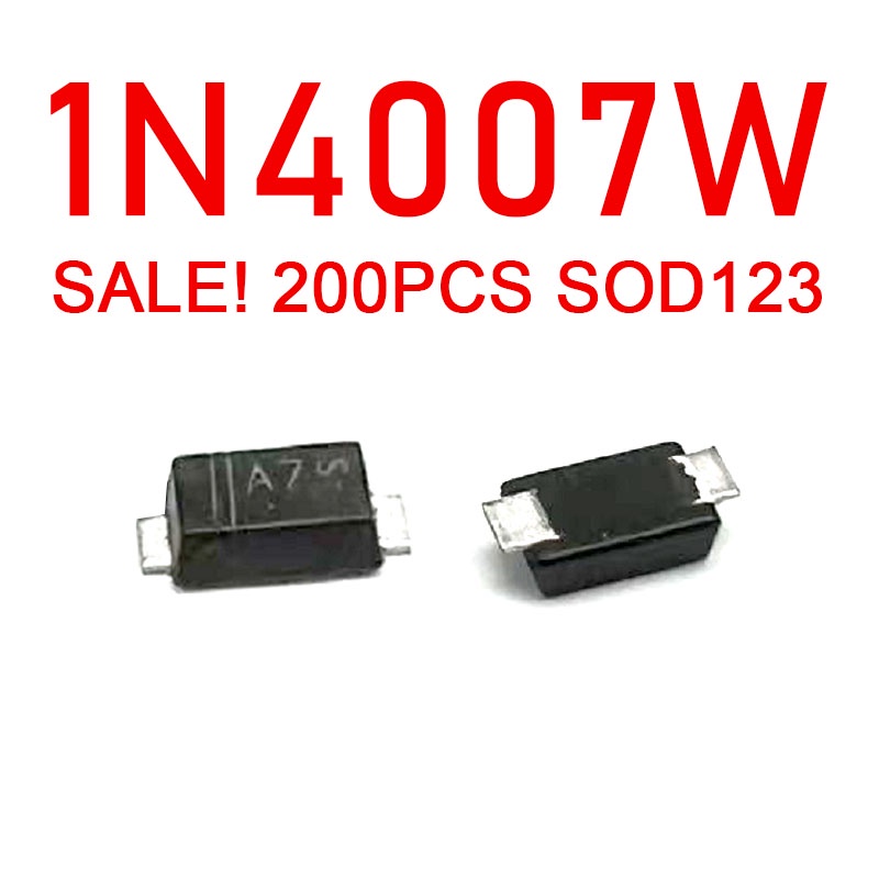 200 ชิ้น/ล็อตวงจรเรียงกระแสไดโอด 1N4007W SOD-123FL แพคเกจ A7 1A1000V A7S IN4007W แผงวงจรซ่อม