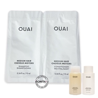 OUAI Hair Shampoo 10 ml &amp; OUAI Hair Conditioner 10 ml แบบซองขนาดทดลอง