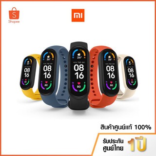 Xiaomi Mi Smart Band 6 สมาร์ทแบนด์ 6 สายรัดข้อมืออัจฉริยะ นาฬิกาออกกำลังกาย วัดหัวใจ วัดการนอน วัดอ๊อกซิเจนในเลือด