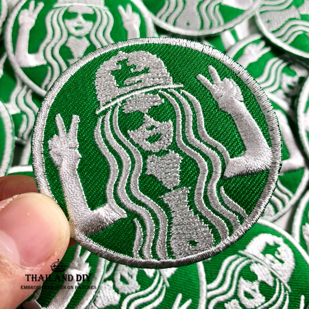 ตัวรีดติดเสื้อ ลาย ฮิปฮอป ล้อเลียน ร้านกาแฟ Hip hop Coffee Patch WOP งานปัก DIY ตัวรีด อาร์ม ติดเสื้อ กางเกง ยีนส์ แนวๆ
