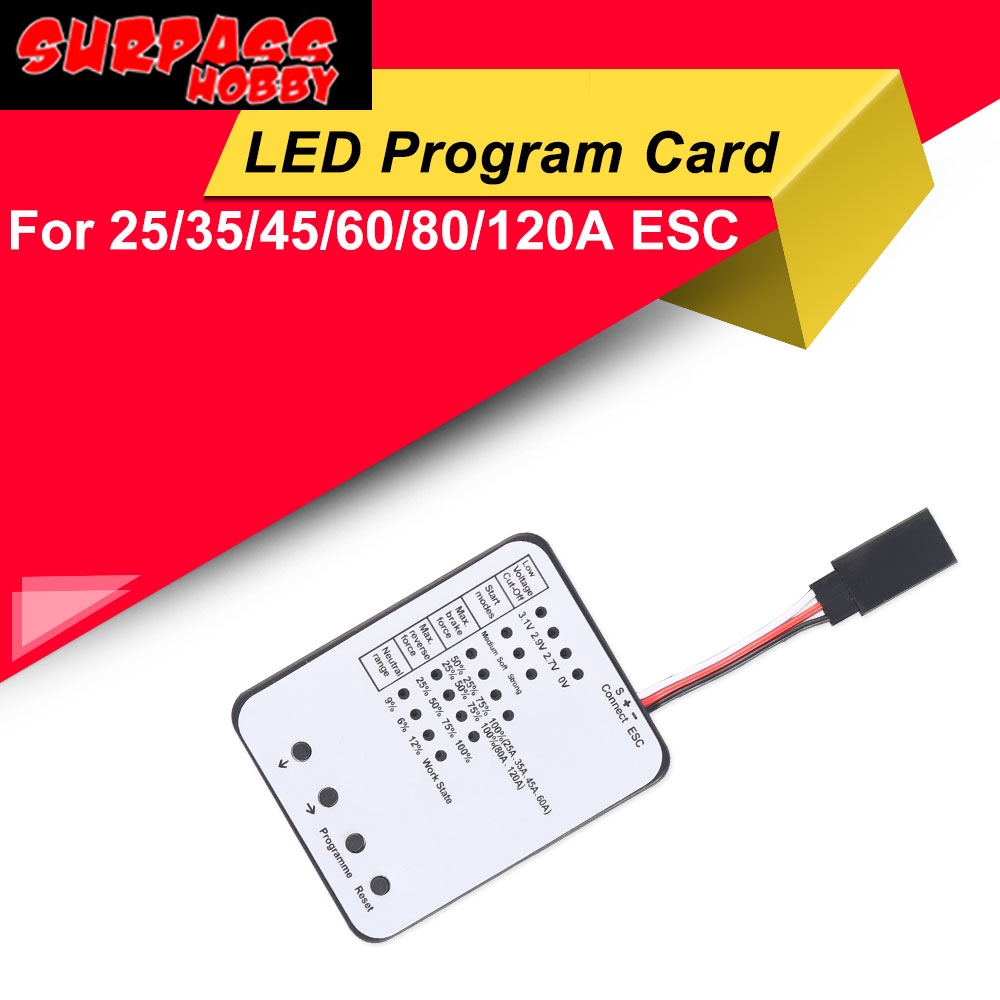 ⚡SURPASS HOBBY Esc Program Racerstar LED Program Card สําหรับ 25/35/45/60/80/120A ESC อิเล็กทรอนิกส์