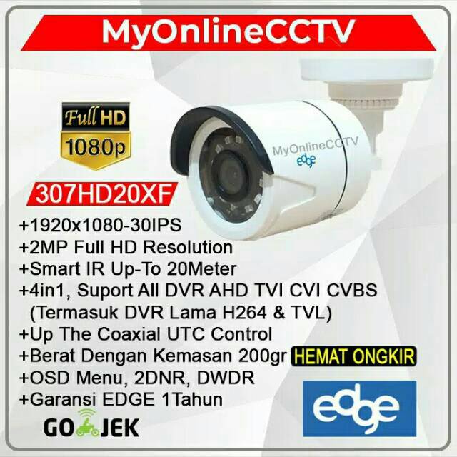 EDGE 307HD20XF 2MP 1080P กล้องวงจรปิดกลางแจ้ง Analog AHD HDTVI HDCVI Original