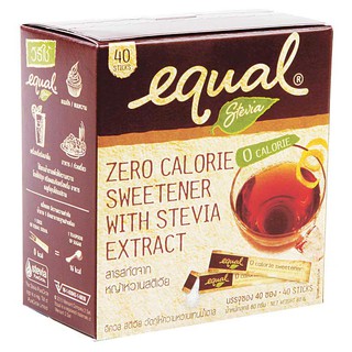 อิควล สตีเวีย หญ้าหวาน Equal stevia ใช้แทนน้ำตาล กล่อง40ซอง