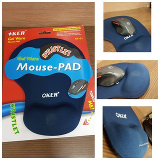 OKER  Mouse-PAD แผ่นรองเมาส์ พร้อมยางรองอุ้งมือ ช่วยลดบรรเทาความปวดล้าจากการใช้งาน PA-01