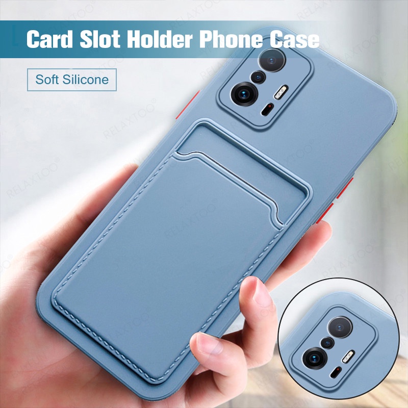 Casing For Xiaomi 11t Pro Phone Case Square Card Slot Holder Soft Silicon Back Cover For Xiaomi 1976