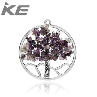 7 Colors Gravel Tree of Life Necklace Accessories Pendant Alloy Fortune Tree Pendant Necklace