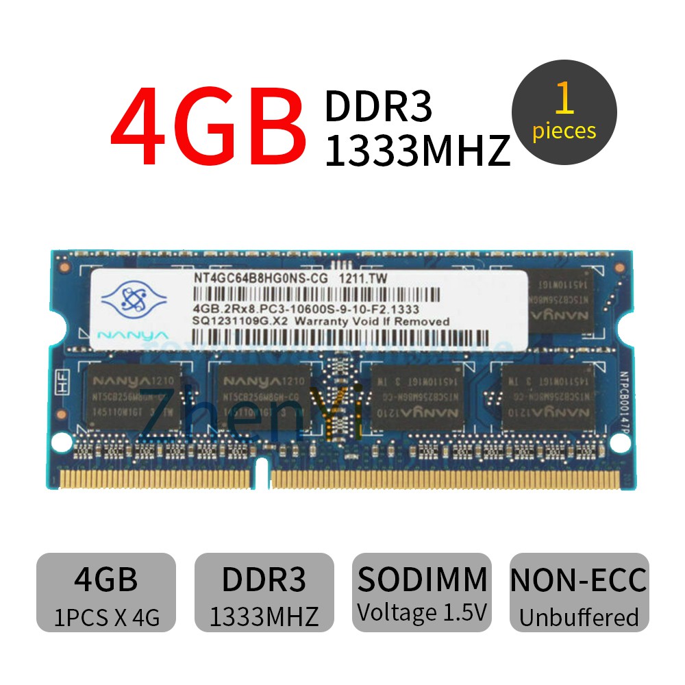 Nanya แรมหน่วยความจําแล็ปท็อป 8GB 4GB 2GB DDR3 1066MHz 1333MHz 1600MHz pc3 SODIMM AD38