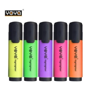 YOYA ปากกาไฮไลท์ 1901 สีนีออน 1902 สีพาสเทล Highlighter ปากกาเน้นข้อความ ชนิดหัวตัด (1 ด้าม)