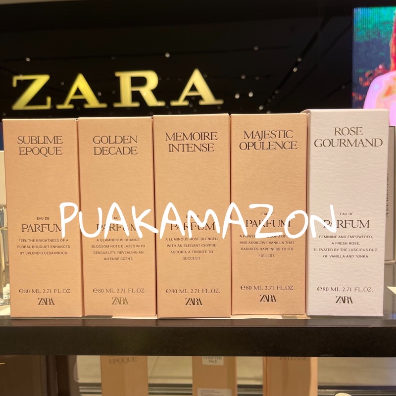 zara น้ำหอม80ml. Red temptation, Rose Gourmand, sublime epoque, golden decade,winter, amber fusion, memorise intense