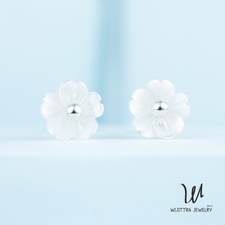 ต่างหูเงินแท้ Cherry Blossom | Wijittra Jewelry |