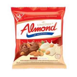 UNITED ALMOND ยูไนเต็ด อัลมอนด์ รสช็อกโกแลตและช็อกโกแลตขาว ไวท้ช็อก ขนาด 275กรัม CHOCOLATE WHITECHOC