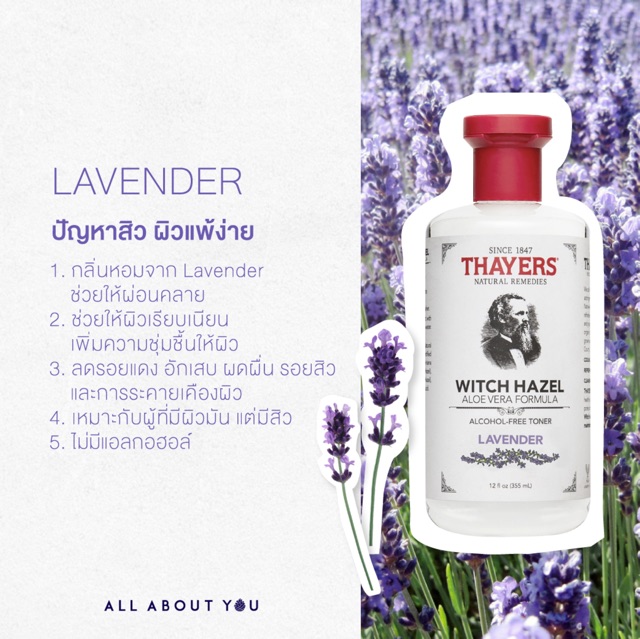 ผลการค้นหารูปภาพสำหรับ Thayers Lavender Witch Hazel Toner 89 ml.