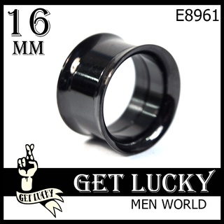 E8961จิวตาไก่ จิวระเบิดหู GET LUCKY ตุ้มหูผู้ชาย จิวหู สีดำ (1ชิ้น) สแตนเลส