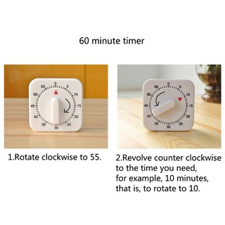 ❤Yves❤60 Minutes Manual Timer Mechanical Reminder Alarm Clock Kitchen Timer