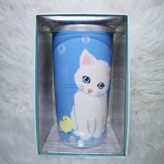 แก้ว Starbucks Paul &amp;​ Joe Mug 2018 Double Wall Travel Tumbler White Cat