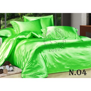 ผ้าซาตินปูที่นอน 5 ฟุต (SB504N สี Green Nion )