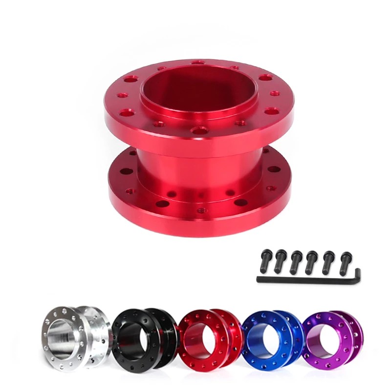 3 Inch Aluminum Steering Wheel Hub Spacer - 76mm Adapter For Racing & Car Modification (Black)