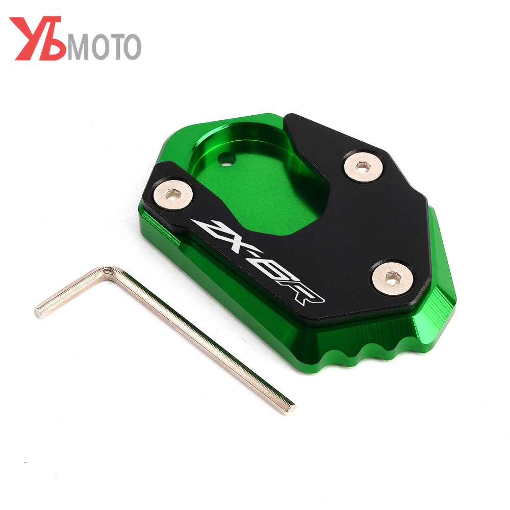 KAWASAKI สําหรับkawasaki Ninja ZX6R ZX-6R ZX 6R 2017 - 2023 รถจักรยานยนต์CNC Alunimun Kickstandแผ่นขยายขาตั้งEnlarger