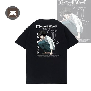 Tee เสื้อเบลาส์ เสื้อยืดครอป เสื้อยืดแขนสั้นพิมพ์ลายการ์ตูนอนิเมะ Death Note L·Lawliet แฟชั่น Unisex