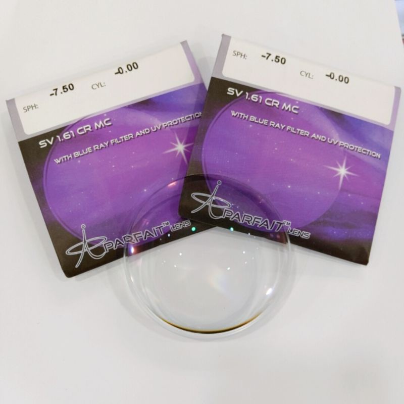 เลนส์ Anti-Blueray & Anti-UV (-6.25 ถึง -8.00) Index 1.61 - PAIR