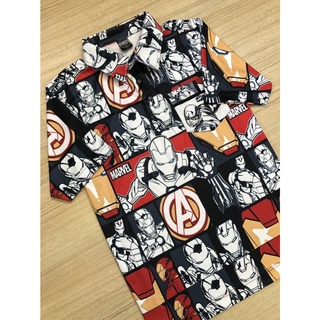 เสื้อเชิ้ตโปโล ลายลิขสิทธิ์แท้  IRON MAN โปโล MV-0107