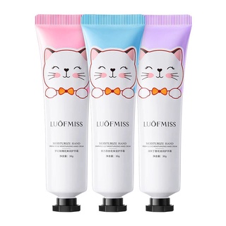 ครีมทามือ Luofmiss Hand Cream รุ่นหน้าแมว บำรุงผิวมือ เนียนนุ่มชุ่มชื้น กลิ่นหอมอ่อนๆ ขนาด 30 g. เลือกสูตรได้