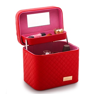 กระเป๋าใส่เครื่องสำอาง สำหรับพกพา ที่เก็บเครื่องสำอาง  ดีไซน์ทรงกล่องสวยหรู กระเป๋าถือกระเป๋าอเนกประสงค์  (Cosmetic Bag)