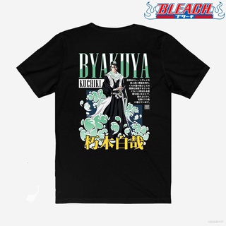 เสื้อยืดแขนสั้นลําลอง ทรงหลวม พิมพ์ลายกราฟฟิคอนิเมะ Bleach - Byakuya Kuchiki พลัสไซซ์ แฟชั่นสําหรับผู้ชาย