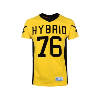 Hybrid T-shirt Men  ไฮบริดเสื้อยืดผู้ชาย แขนสั้น สีเหลือง(Yellow)MTS-1329-YE/BL